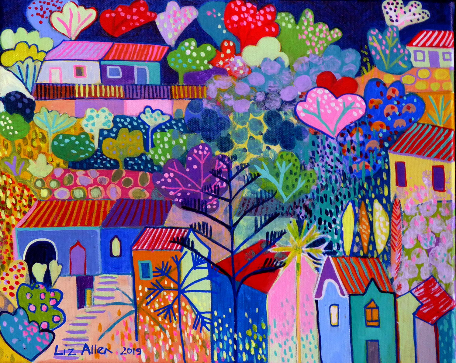 Small Caldas painting, acrylic on canvas 24 x 30cm